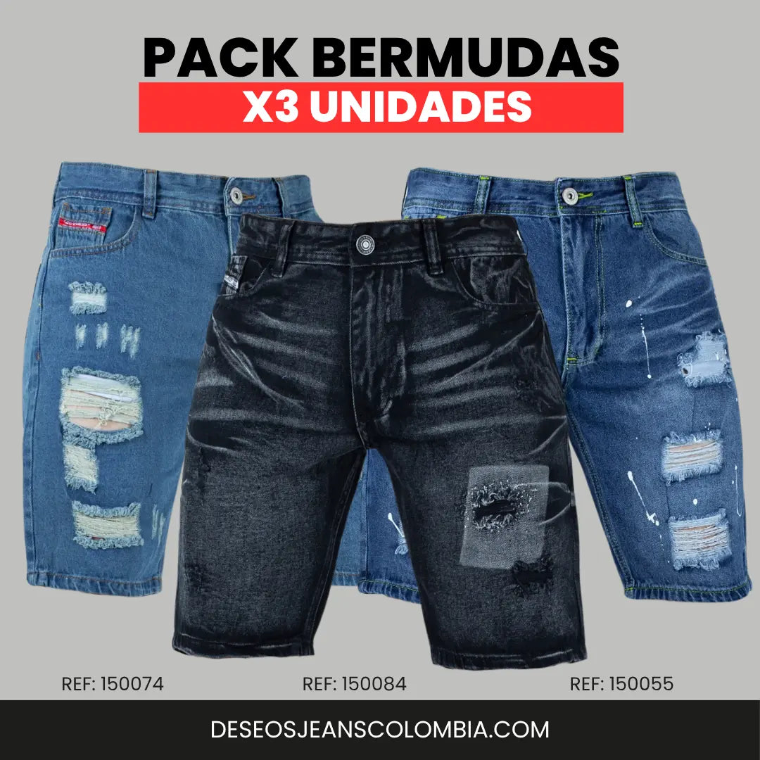 🔥 Pack de Bermudas x3 Unidades